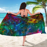 Abstract Colorful Galaxy Space Print Beach Sarong Wrap