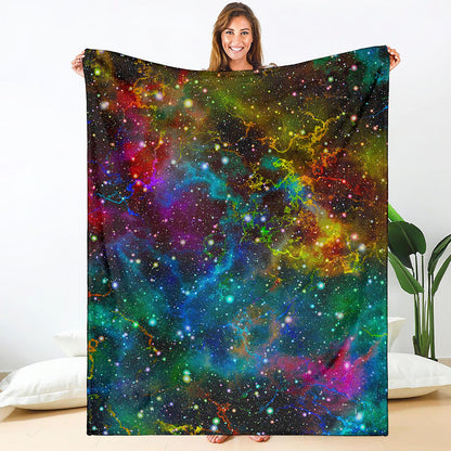 Abstract Colorful Galaxy Space Print Blanket