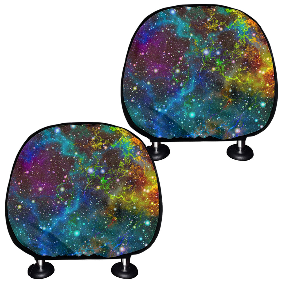 Abstract Colorful Galaxy Space Print Car Headrest Covers