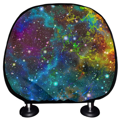 Abstract Colorful Galaxy Space Print Car Headrest Covers