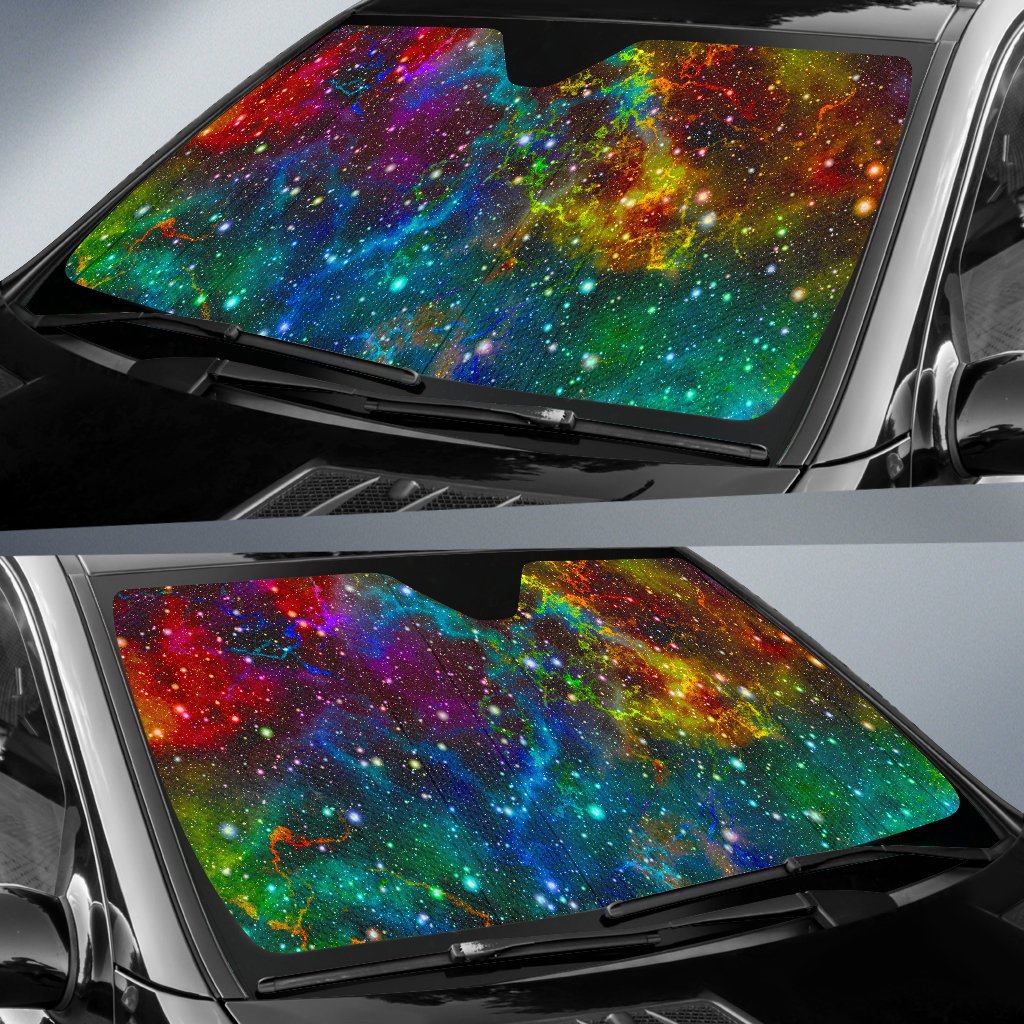 Abstract Colorful Galaxy Space Print Car Sun Shade GearFrost