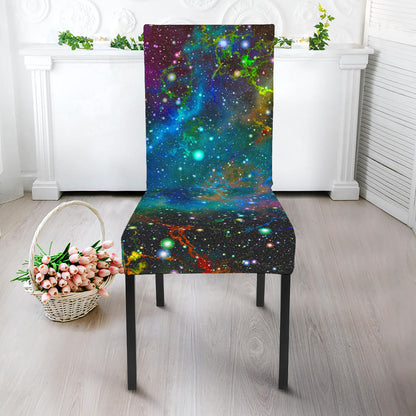 Abstract Colorful Galaxy Space Print Dining Chair Slipcover