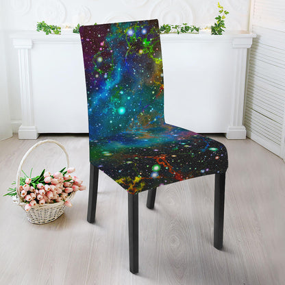 Abstract Colorful Galaxy Space Print Dining Chair Slipcover