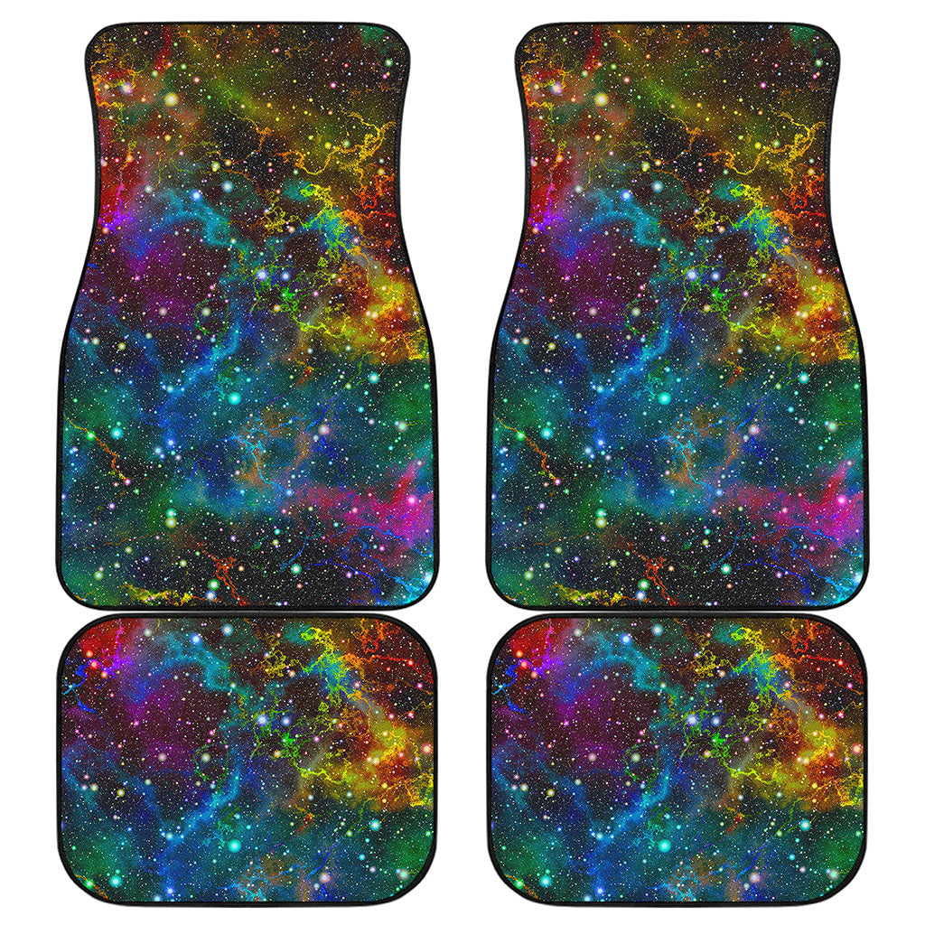 Abstract Colorful Galaxy Space Print Front and Back Car Floor Mats