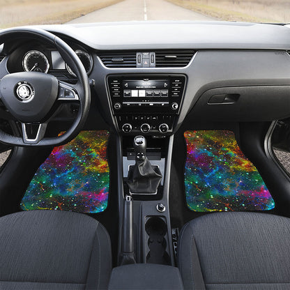 Abstract Colorful Galaxy Space Print Front and Back Car Floor Mats