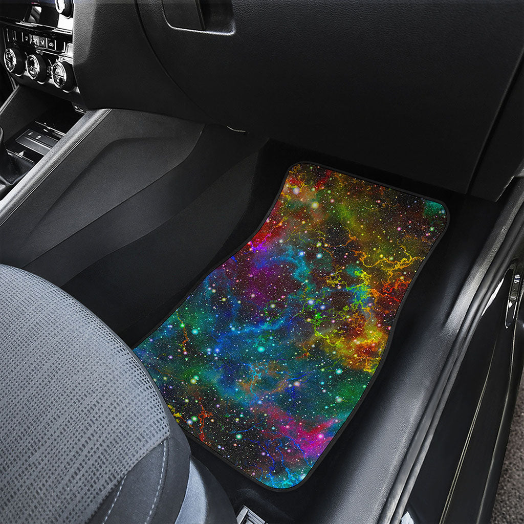 Abstract Colorful Galaxy Space Print Front and Back Car Floor Mats
