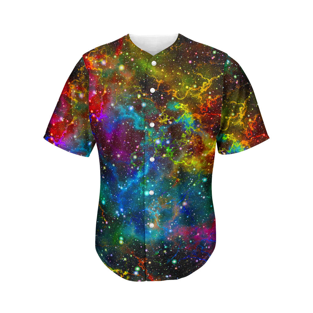 Abstract Colorful Galaxy Space Print Men's Baseball Jersey