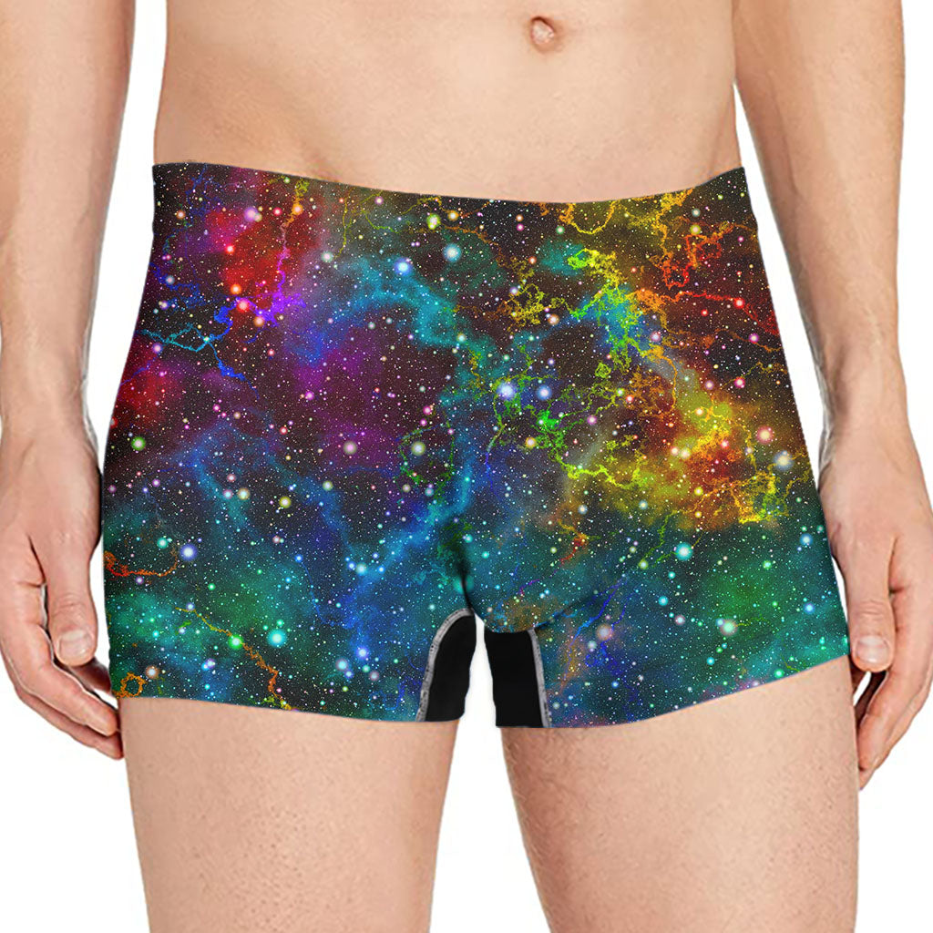 Abstract Colorful Galaxy Space Print Men's Boxer Briefs