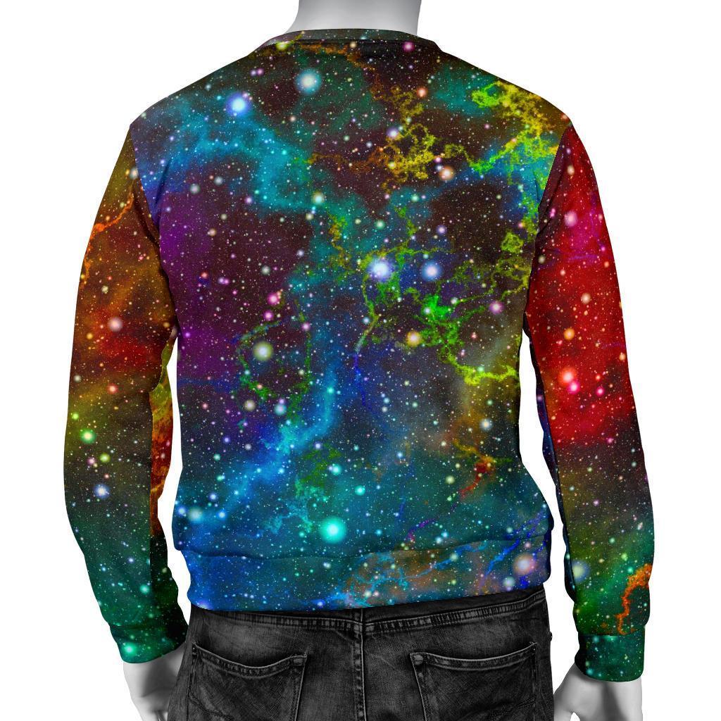 Abstract Colorful Galaxy Space Print Men's Crewneck Sweatshirt GearFrost