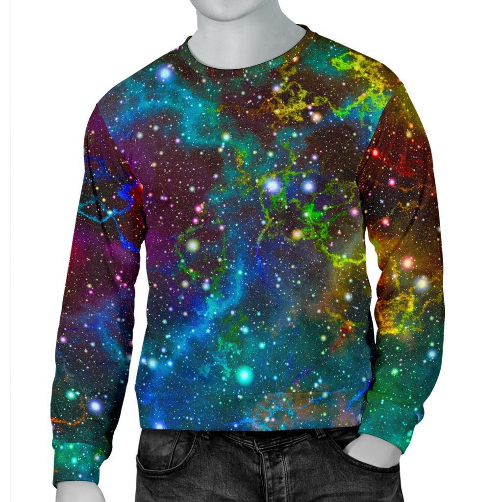 Abstract Colorful Galaxy Space Print Men's Crewneck Sweatshirt GearFrost