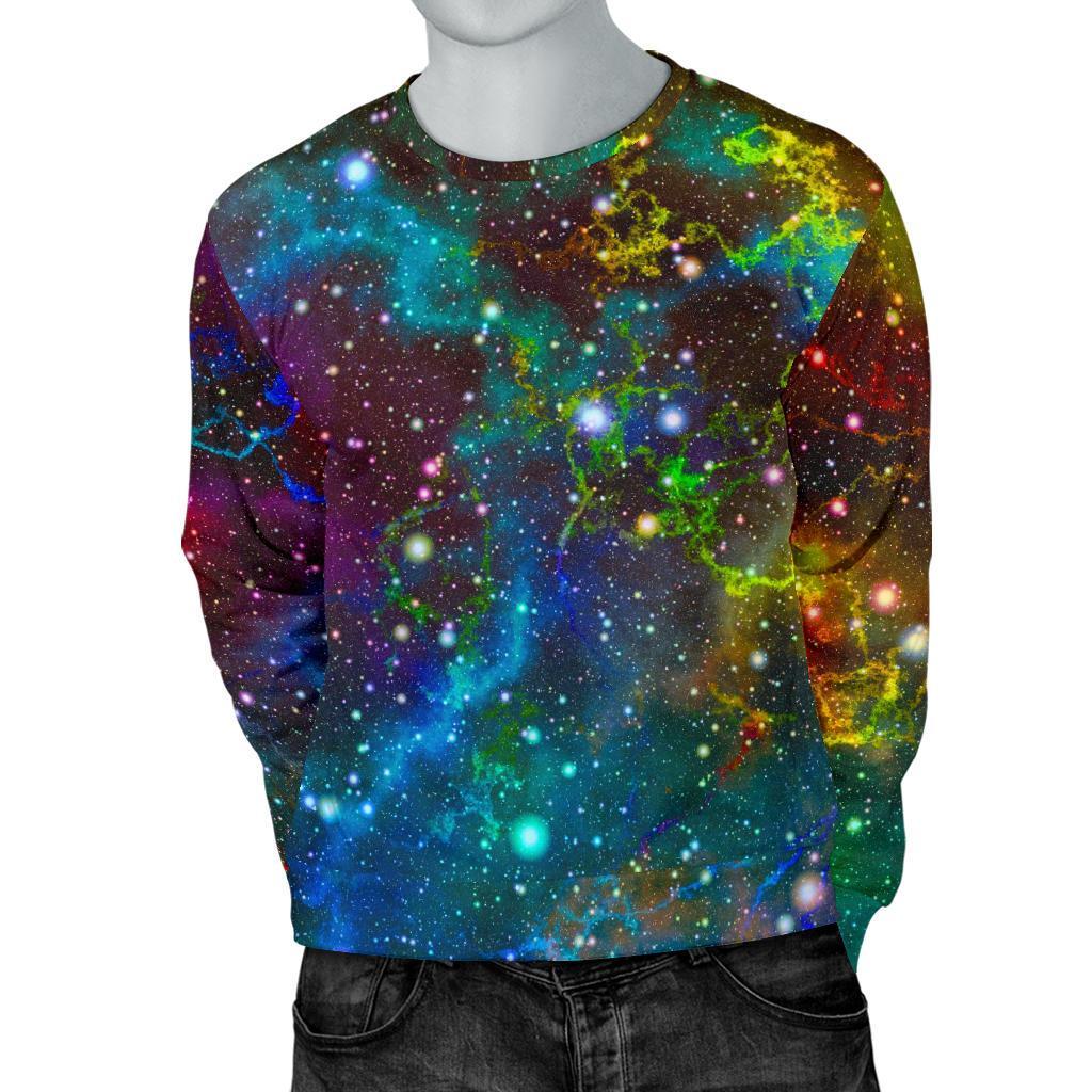 Abstract Colorful Galaxy Space Print Men's Crewneck Sweatshirt GearFrost