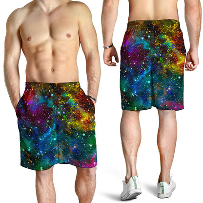 Abstract Colorful Galaxy Space Print Men's Shorts