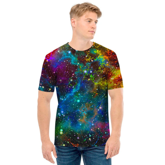 Abstract Colorful Galaxy Space Print Men's T-Shirt