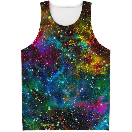 Abstract Colorful Galaxy Space Print Men's Tank Top