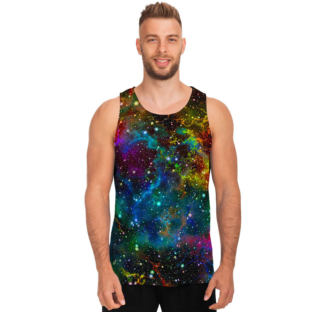 Abstract Colorful Galaxy Space Print Men's Tank Top