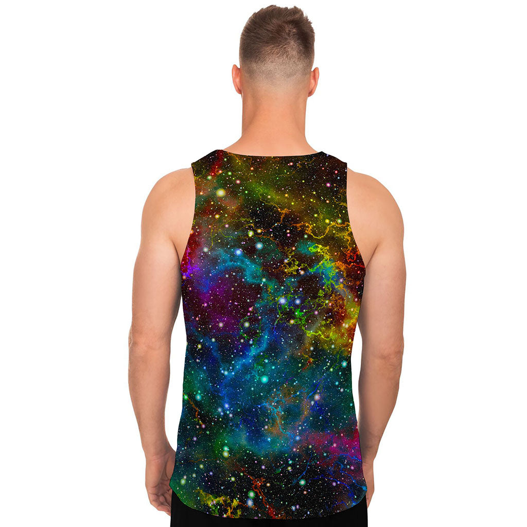 Abstract Colorful Galaxy Space Print Men's Tank Top