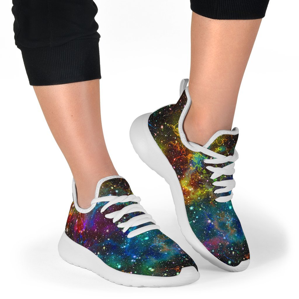 Abstract Colorful Galaxy Space Print Mesh Knit Shoes GearFrost
