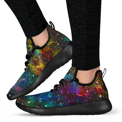 Abstract Colorful Galaxy Space Print Mesh Knit Shoes GearFrost