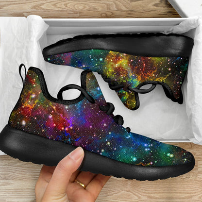 Abstract Colorful Galaxy Space Print Mesh Knit Shoes GearFrost