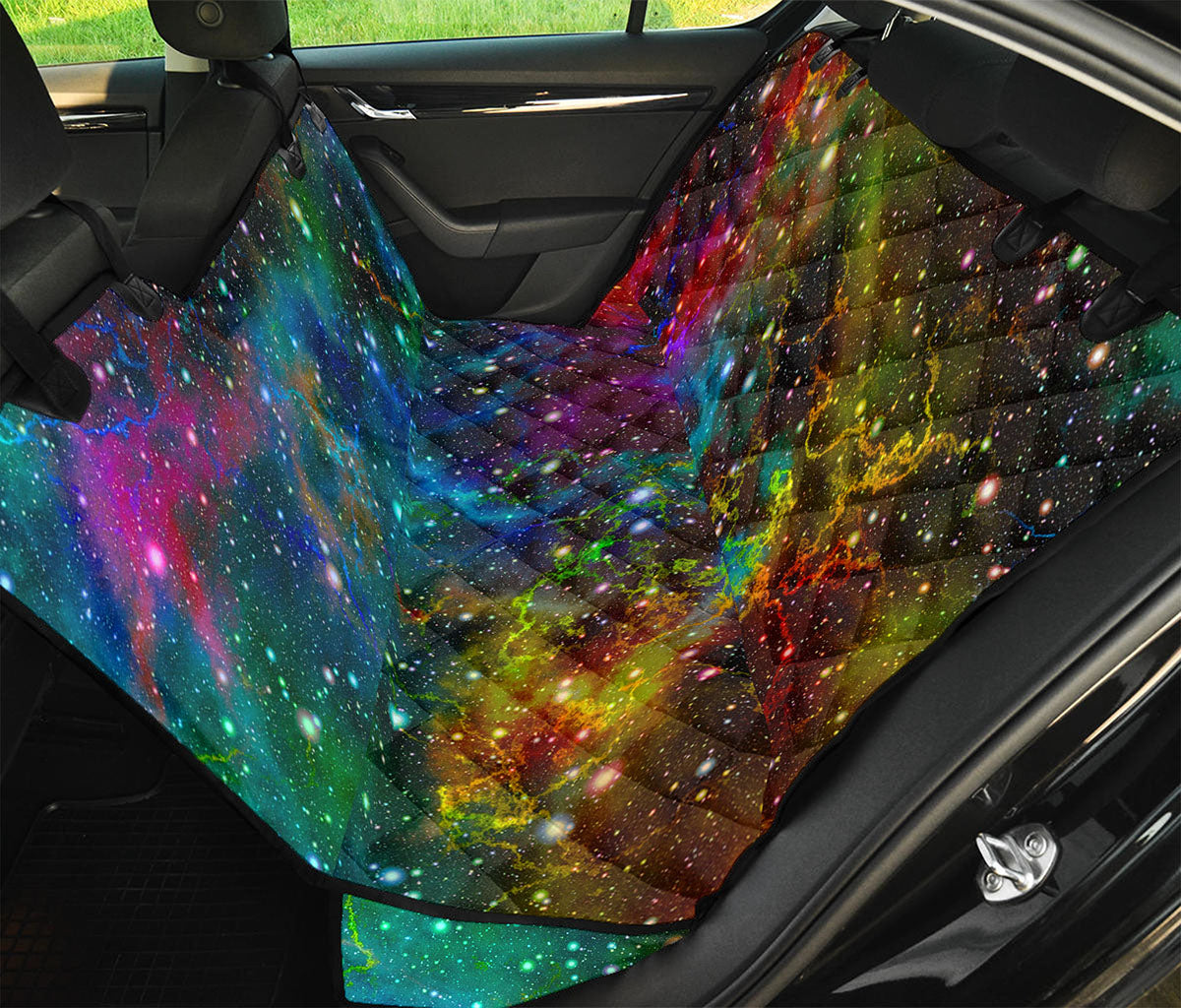 Abstract Colorful Galaxy Space Print Pet Car Back Seat Cover