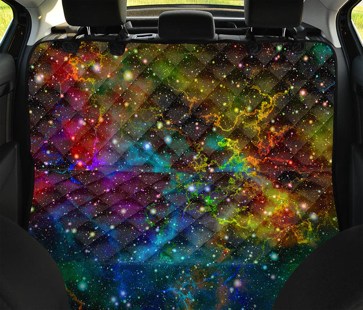 Abstract Colorful Galaxy Space Print Pet Car Back Seat Cover