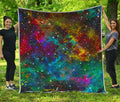 Abstract Colorful Galaxy Space Print Quilt