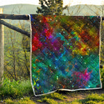 Abstract Colorful Galaxy Space Print Quilt