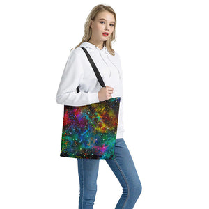 Abstract Colorful Galaxy Space Print Tote Bag