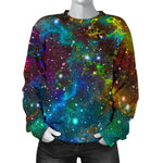 Abstract Colorful Galaxy Space Print Women's Crewneck Sweatshirt GearFrost