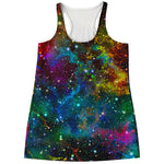 Abstract Colorful Galaxy Space Print Women's Racerback Tank Top