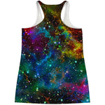 Abstract Colorful Galaxy Space Print Women's Racerback Tank Top