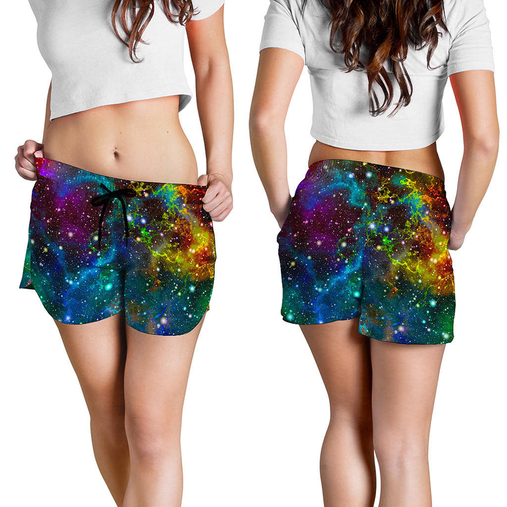 Abstract Colorful Galaxy Space Print Women's Shorts