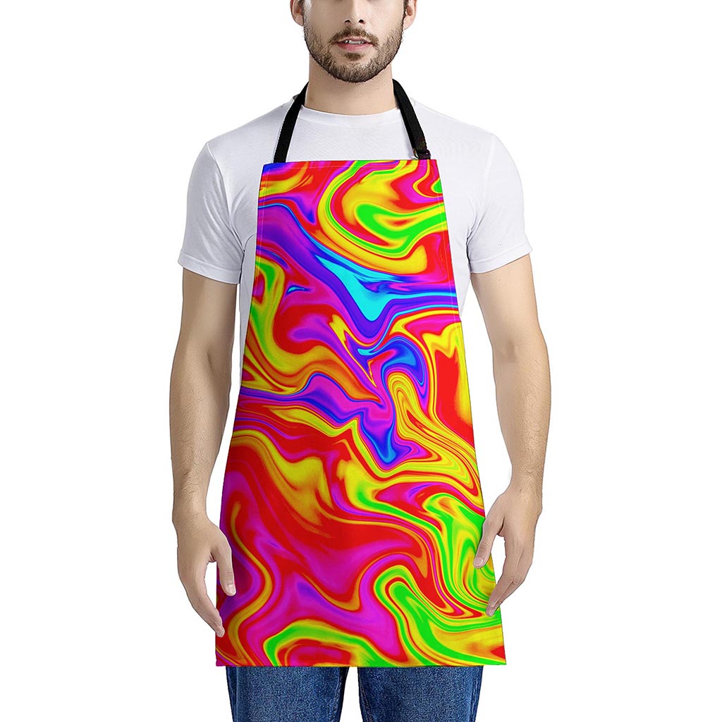 Abstract Colorful Liquid Trippy Print Apron