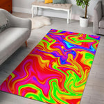 Abstract Colorful Liquid Trippy Print Area Rug GearFrost