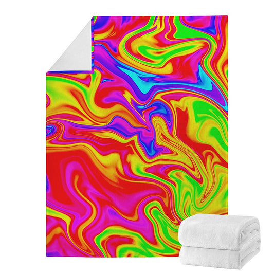 Abstract Colorful Liquid Trippy Print Blanket