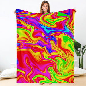 Abstract Colorful Liquid Trippy Print Blanket