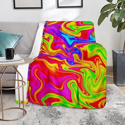 Abstract Colorful Liquid Trippy Print Blanket
