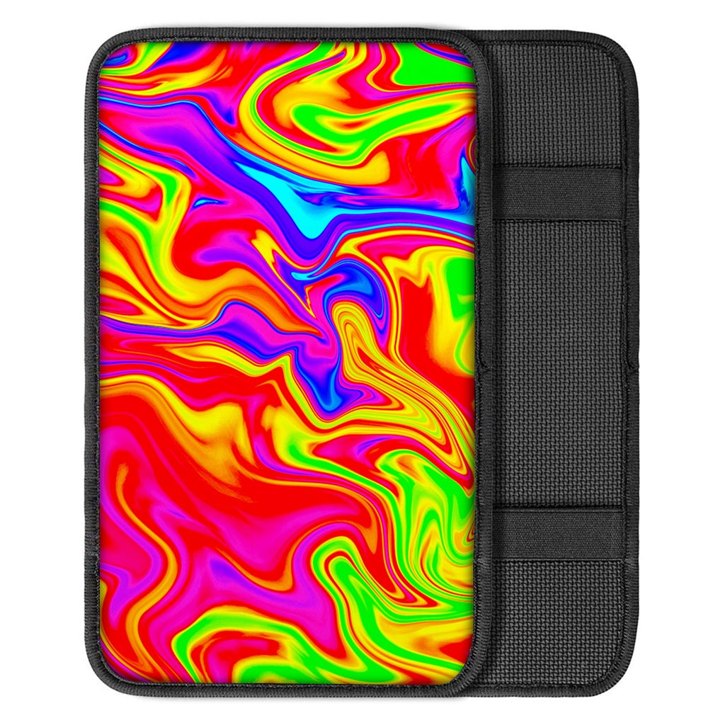 Abstract Colorful Liquid Trippy Print Car Center Console Cover