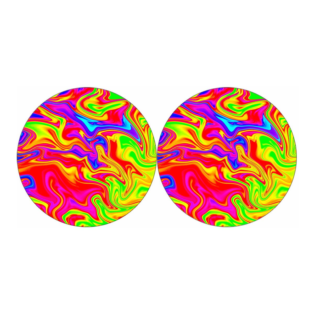 Abstract Colorful Liquid Trippy Print Car Coasters