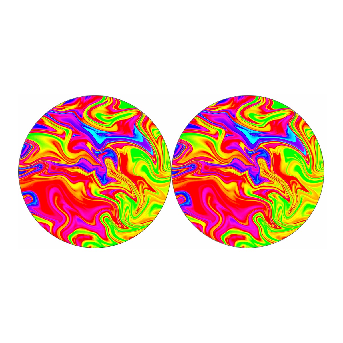 Abstract Colorful Liquid Trippy Print Car Coasters