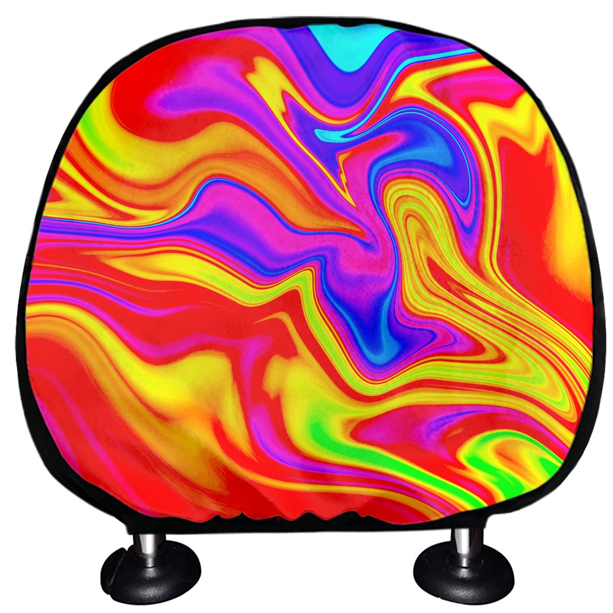 Abstract Colorful Liquid Trippy Print Car Headrest Covers