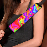 Abstract Colorful Liquid Trippy Print Car Seat Belt Covers