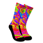 Abstract Colorful Liquid Trippy Print Crew Socks