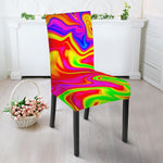 Abstract Colorful Liquid Trippy Print Dining Chair Slipcover