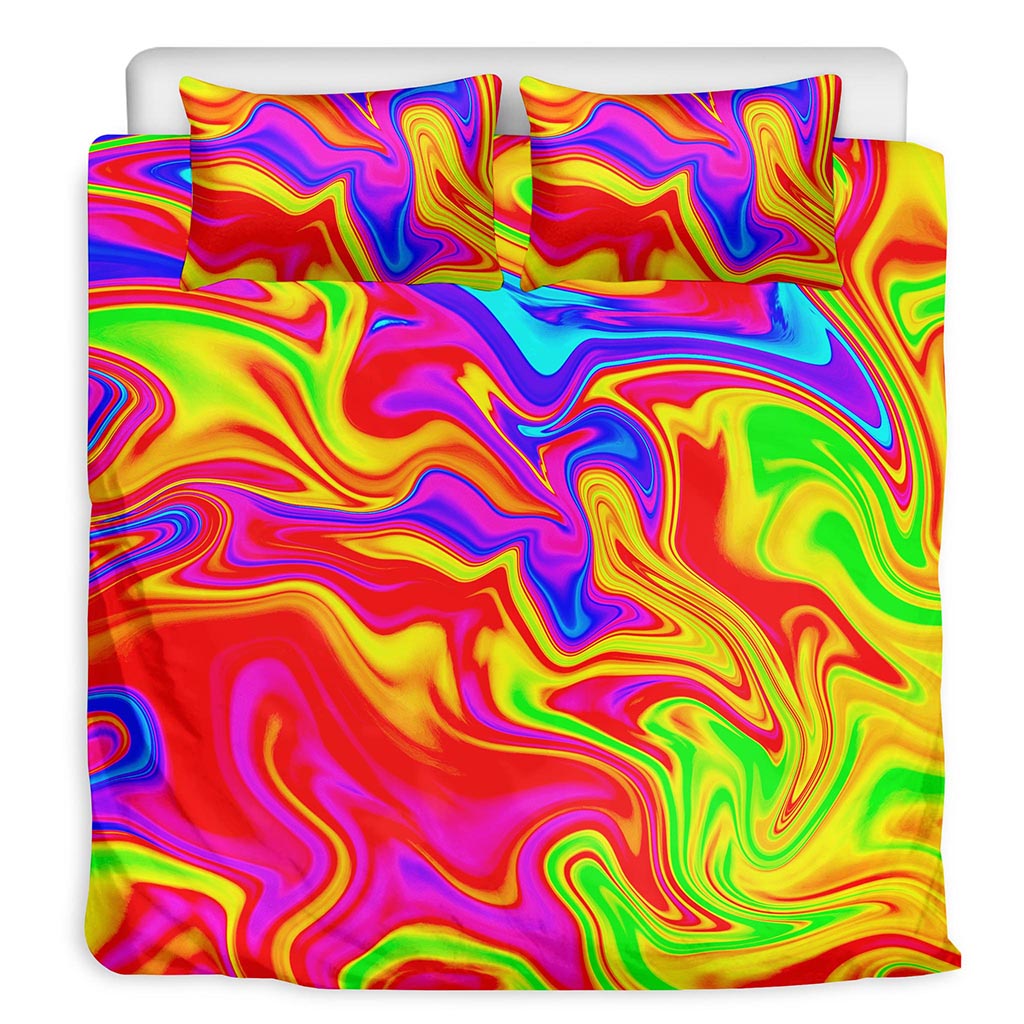 Abstract Colorful Liquid Trippy Print Duvet Cover Bedding Set