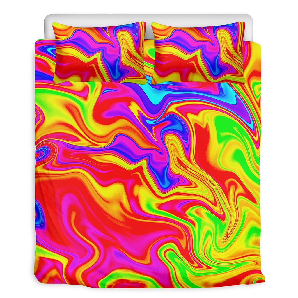 Abstract Colorful Liquid Trippy Print Duvet Cover Bedding Set