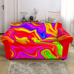 Abstract Colorful Liquid Trippy Print Loveseat Slipcover