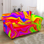 Abstract Colorful Liquid Trippy Print Loveseat Slipcover