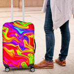 Abstract Colorful Liquid Trippy Print Luggage Cover GearFrost