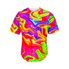 Abstract Colorful Liquid Trippy Print Men's Baseball Jersey